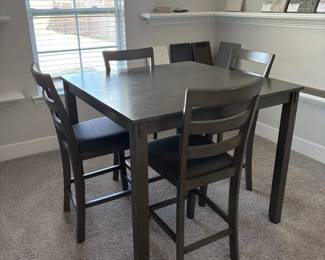 gray hightop table and chairs $240.00 ( quantity of 3 sets)