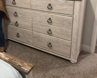 Whitewashed plank-style dresser $225.00