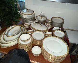 Limoges setting for 10-12 with lots of serving dishes