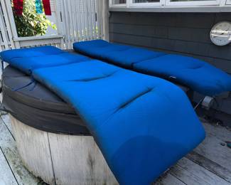 lounge chair pads + hot tub