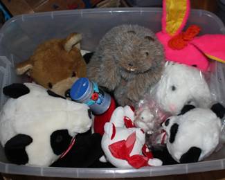 Panda Bear, Beaver, Rabbit Stuffed Animals
