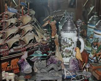 Vintage Model Ship, Jade Dragon, Steins