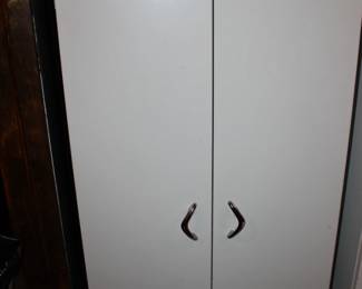 Two White Metal Cabinets