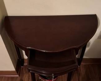 Table Demilune Dark Brown w Drawer