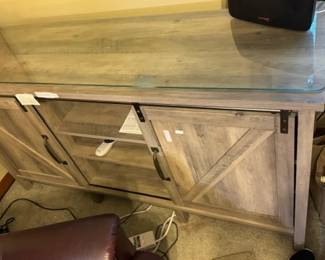 Credenza sideboard gray finish wood