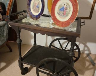 Vintage Tea Cart With Glass Top