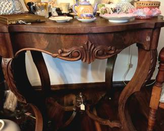 Victorian Carved Wood Accent Table