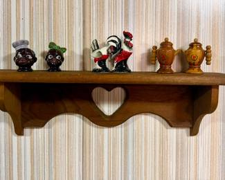 Vintage heart cutout shelf & S/P sets
