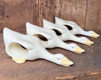 Vintage goose napkin rings