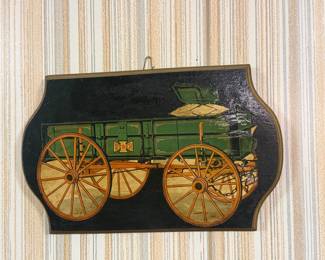 Signed 1910 Wagon Decor
