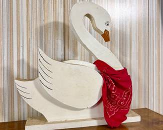 Handmade Wooden Swan