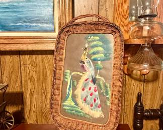 Dollies/Painted PeacockTray/Hurricane Lamps