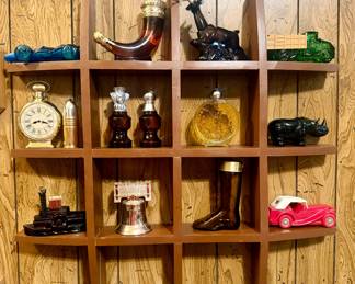 Multi-sectional Shelf/Avon bottles