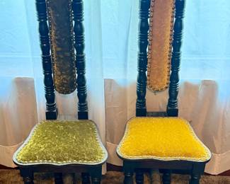 Antique Spanish style prayer chairs