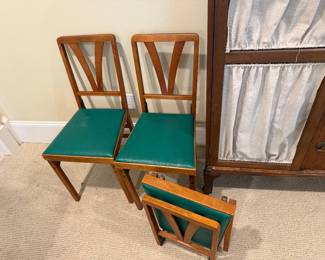 Three Antique Folding Chairs