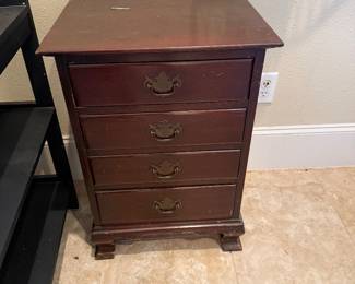 Antique Four Drawer Nightstand 