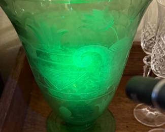 Vaseline Glass Vase