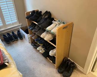 Shoe rack, name brand shoes