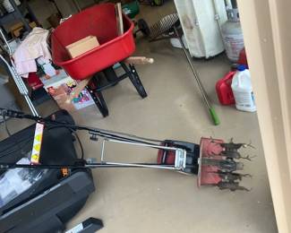 Wheel barrows, garage misc.