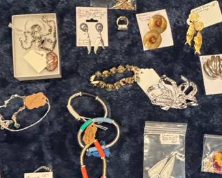 Assorted Vintage Costume and Sterling Jewelry Collection with Southwestern and Artisan Pieces fifth image