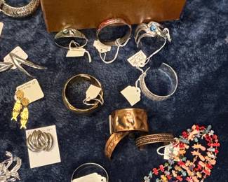 Assorted Vintage Costume and Sterling Jewelry Collection with Southwestern and Artisan Pieces second image
