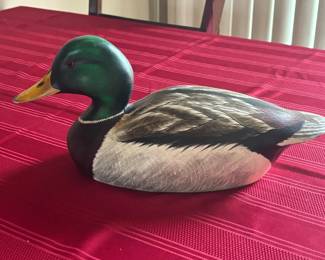 Vintage hand-carved/painted decoy duck- signed by the artist Jim Tascoff
