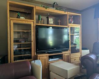 Large TV cabinet with shelves