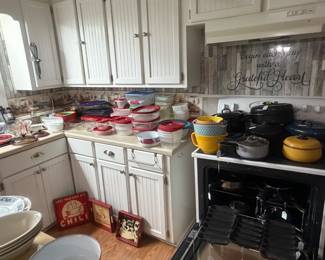 Antique cast iron, various storage wear