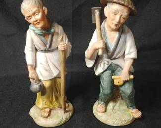 Set of 2 Kelvin Exclusives Japan Figurine Old Asian Man and Woman