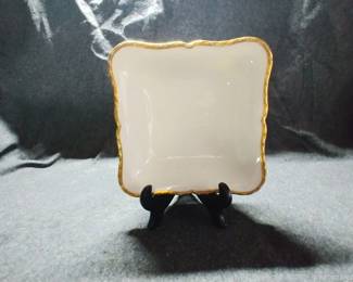 Larger Square Serving Dishes in White with Heavy Gold Trim by Hutschenreuther