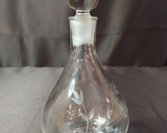 Vintage Antique Lentheric Glass Perfume Bottle with Glass Stopper