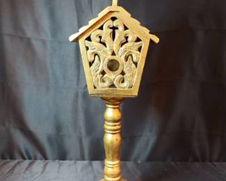 Wooden Gilded Gold Decorative Birdhouse