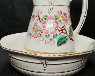 Water Pitcher and Bowl in Diamond by Burgess and Campbell