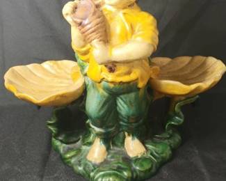 Vintage Boy and Girl Shell Statue