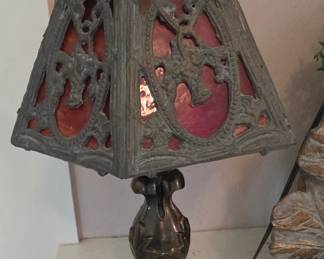 Antique Slag Glass Lamp
