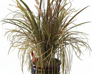 Artificial Fountain Grass Arrangement in Decorative Ceramic Urn