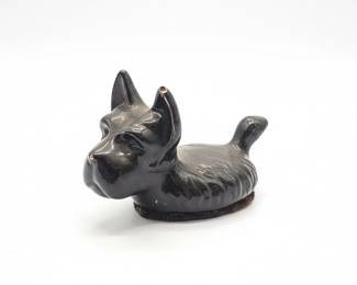 Vintage Black Ceramic Scottie Dog Figurine