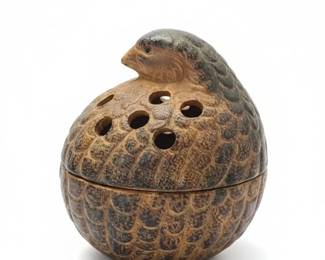 Vintage Quail Ceramic Incense Burner