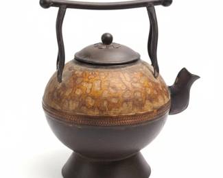 Japanese Cast Iron Tetsubin Teapot with Arare Pattern