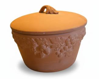 Rmertopf Grape Embossed Terra Cotta Wine Cooler Chiller