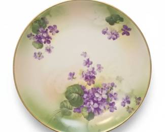 Antique Thomas Sevres Bavaria Hand Painted Violet Plate