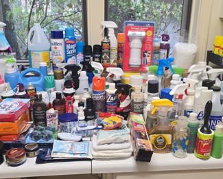 Assorted Household Cleaning and Maintenance Supplies