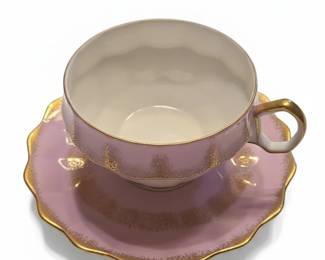 Pink Lusterware Teacup and Saucer Set