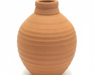 Terracotta Ribbed Vase