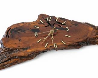 Live Edge Burl Wood Slab Wall Clock