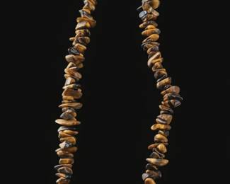 Tigers Eye Chip Bead Necklace with Sterling Silver Clasp