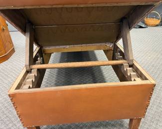 Antique Brown Leather Chaise Lounge