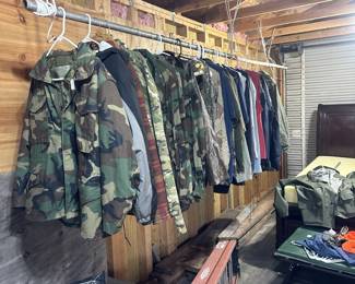 milirary and hunting clothing, plus sizes
