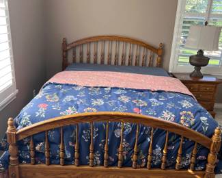 Matching solid wood bedroom set.