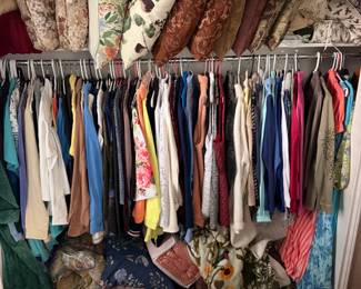 Lots of bedding, pillows, decorative and seasonal pillows. Jackets, pajamas, dresses and more.